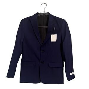 Calvin Klein Suit Jacket Coat 430 Bright Blue Single Breasted Boys Size 14 NEW